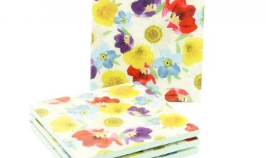 Set of 4 Daisy Days Vintage Flowers Coaster Set, New from Gisela Graham